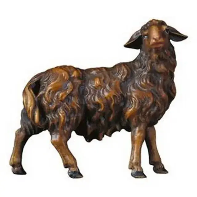 Black Sheep : Wood carved christmas nativity Ulrich 15 cm (5,9 inches)
