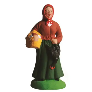 Santon Carbonel (N°2) Provencal Femme à la Poule