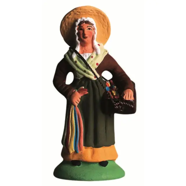 Santon Carbonel (N°2) Provencal Femme aux rubans jaune