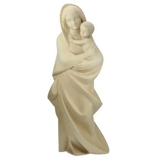 Houtsnijwerk beeld Maria modern 20 cm geboend hout