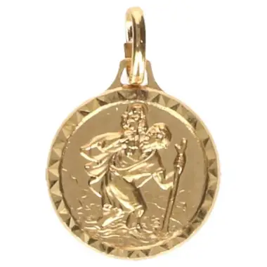 St. Christopherr medal 14 mm Metal Doré