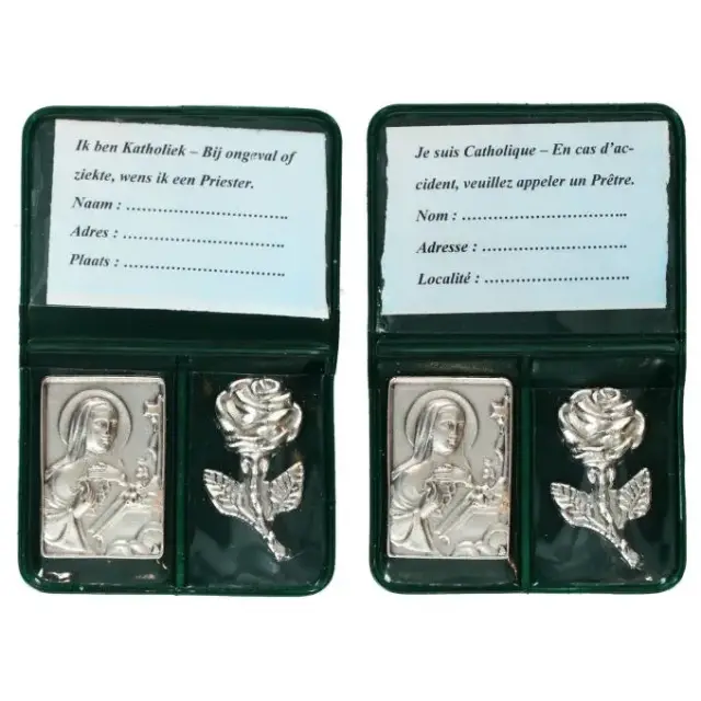 Etui double - Ste Rita + Rose + Texte
