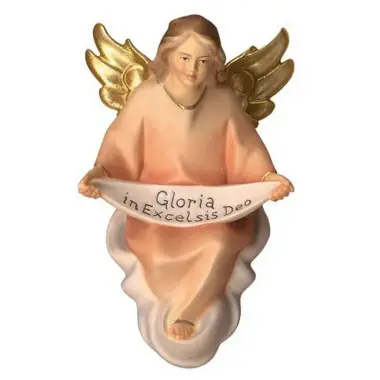 Gloria Angel Carved Wood for nativity figurines of 16 cm Color