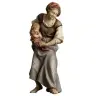 Shepherd with baby : Wood carved christmas nativity Ulrich 15 cm (5,9 inches)