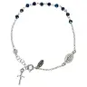 Bracelet-dizainier - argent rhodié - 3 mm - bleu - médaille miraculeuse