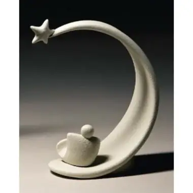 Heilige Familie modern in witte porselein 16 X H 23 cm