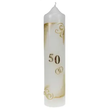 Jubileumkaars 265 X 60 mm Goud + "50"