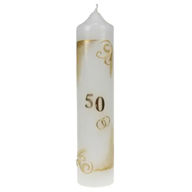 Jubileumkaars 265 X 60 mm Goud + "50"