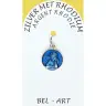 Médaille Argent Rhodié - Ange - 12 mm - Email Bleu