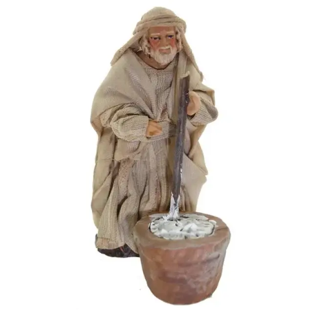 Santon Napolitain 08 Cm Homme Avec Chaudron