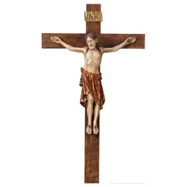Croix Murale 21 Cm Bois Sculpte