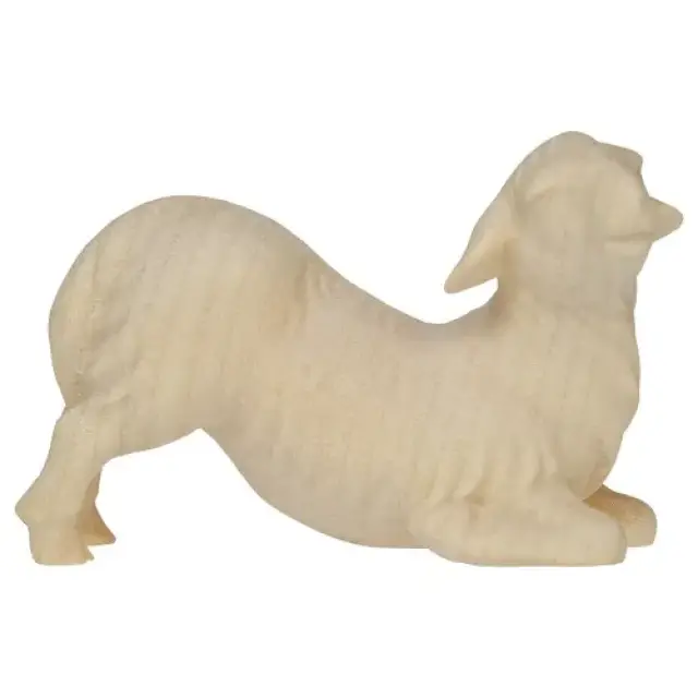 Lamb Kneeling for nativity figurines of 16 cm Natural