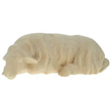 Houtsnijwerk Schaap Slapend voor kerstfiguren van 16 cm / Natuur