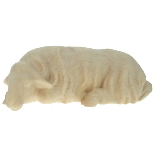 Mouton Dormant pour personnages de crèche de 16 cm bois naturel