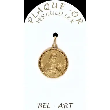 Médaille plaqué-or - Ste Thérèse - 16 mm