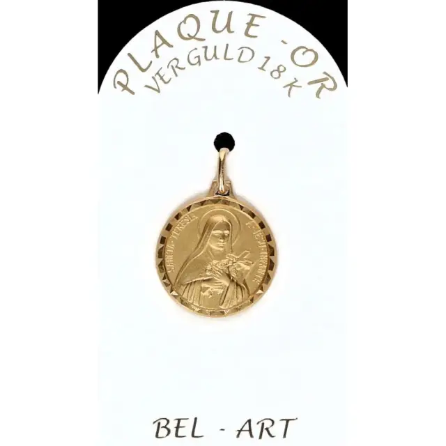 Médaille plaqué-or - Ste Thérèse - 16 mm