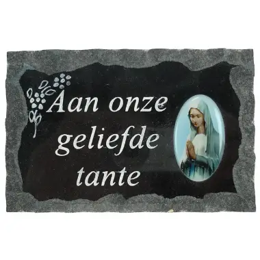 Plaque Cimetiere Aan Onze Geliefde Tante 9x14