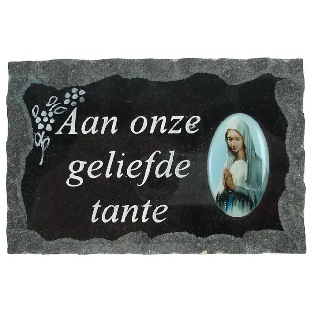 Plaque Cimetiere Aan Onze Geliefde Tante 9x14