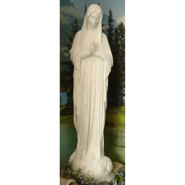 Statue Notre Dame de Banneux 135 cm polyester blanc