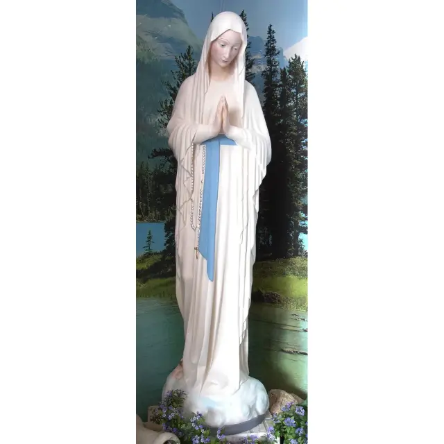Statue Notre Dame de Banneux 100 cm polyester couleurs