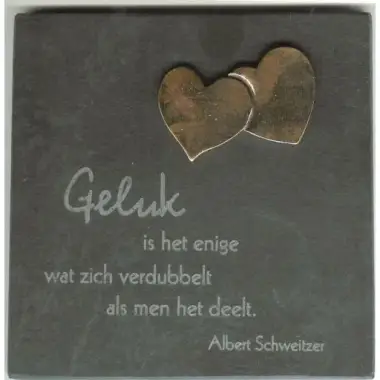 Ardoise 14.5 X 14.5 Cm Geluk Is Het Enige...