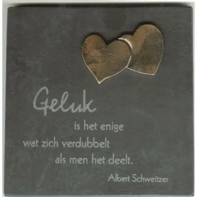 Ardoise 14.5 X 14.5 Cm Geluk Is Het Enige...