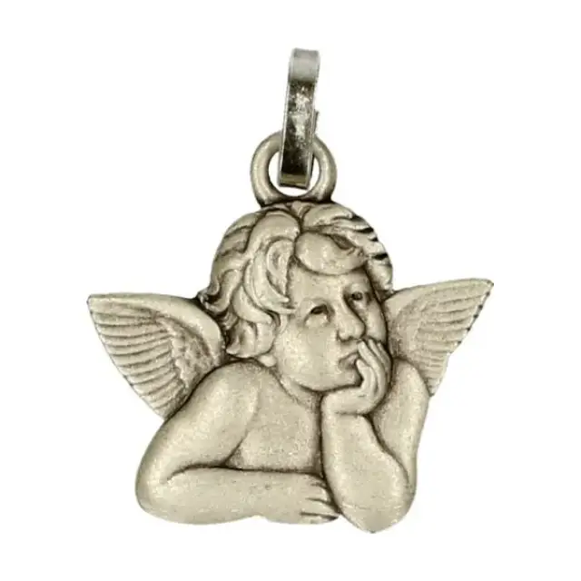 Medaille Engel - 18X15 mm - Met Verzilverd