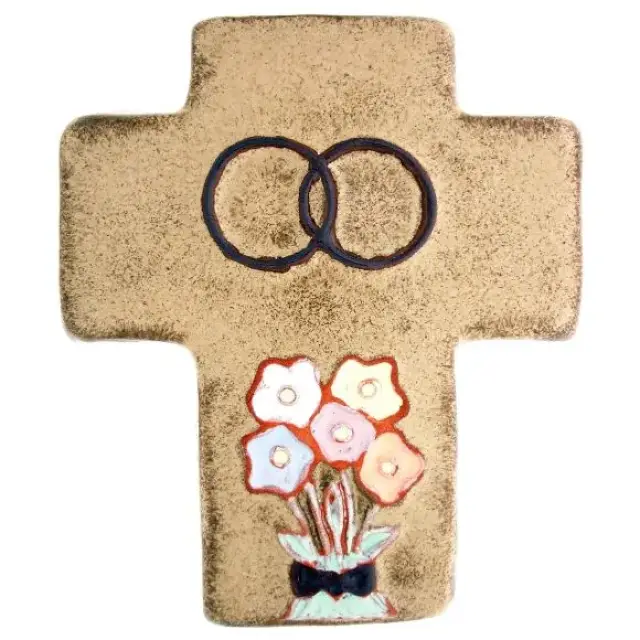 Cross Ceramic 12 X 10 Cm Bronze