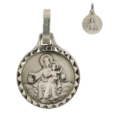 Medaille Scapulier - 12 mm - Metaal Verzilverd