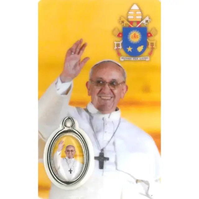 Kaart-medaille-gebed - Paus Fransanciscus - Italiaans
