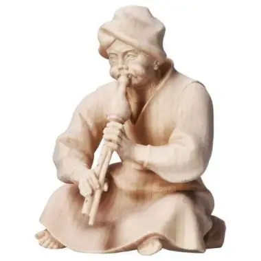 Shepherd Flute Sitting With for nativity figurines of 16 cm Natural