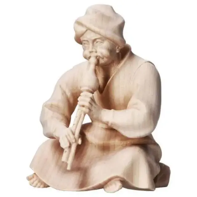 Shepherd Flute Sitting With for nativity figurines of 16 cm Natural