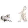 Ram/Knielend : houtsnijwerk kerstgroep Ulrich 15 cm