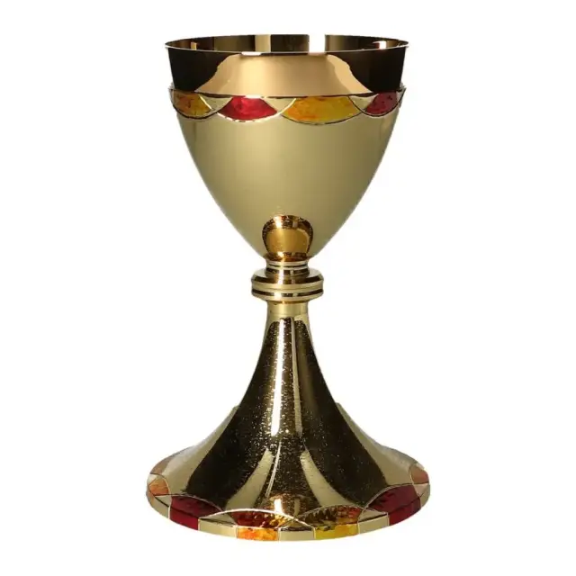 Chalice H 21 Cm Golden Red Glazed