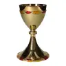Chalice H 21 Cm Golden Red Glazed