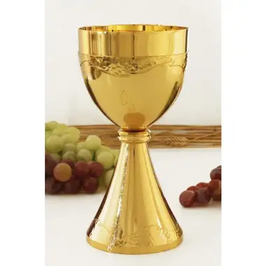 Calice H 21 Cm Doré Avec Gouttes Émaillées