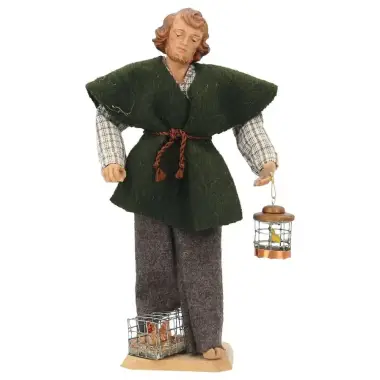 Crèche de Noël Heide Hannah : berger avec cage - H 20 cm Couleur