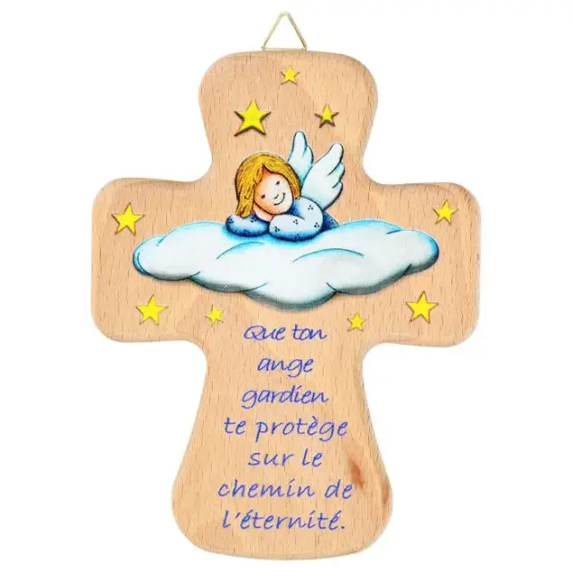 Cross 14x10 cm Wall Thy Guardian Angel ... Blue