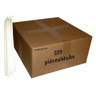 Carton de 320 cierges d'offrande - 31 gr - 32,5 cm - 10 KG