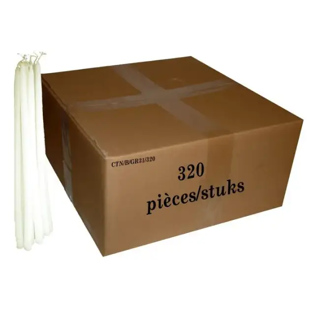 Carton de 320 cierges d'offrande - 31 gr - 32,5 cm - 10 KG