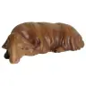 Houtsnijwerk Zwart Schaap/Slapend voor kerstfiguren van 16 cm/Gekleurd