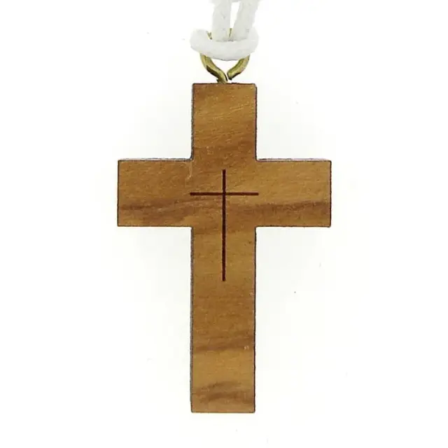 Croix d'aube en bois d'olivier - 30 x 20 mm
