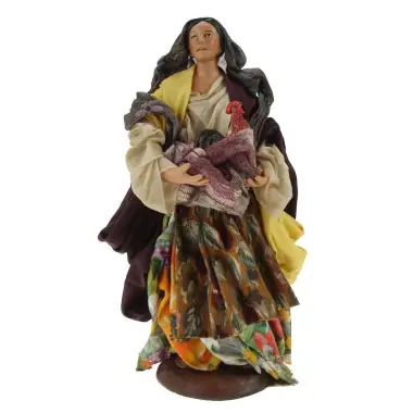 Napolitaanse Santon 22 Cm Vrouw Met Kip