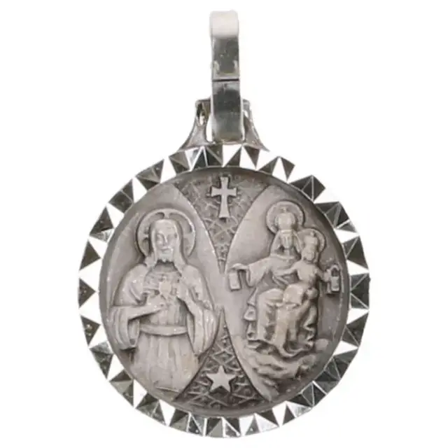 Medaille Scapulier - 14 mm - Metaal Verzilverd