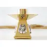 Bougeoir Base 8x8 Cm H 14 Cm Diam Bougie 5 Cm Bi-Couleur