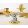 Candle holder H 12.5 Cm Diam Candle 4 Cm two tone