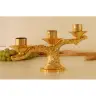 Candle holder H 16.5 cm diam Candle 4 Cm golden