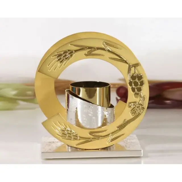 Candle holder Base 8x12 H Cm Cm Diam 14.5 Cm golden en Candle 5