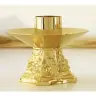 Bougeoir Base 10x10 Cm H 12 Cm Diam Bougie 5 Cm Doré
