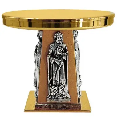 Socle 4 Évangélistes Métal B. 14x14 Cm H17 Cm Diam P. 22 Cm
